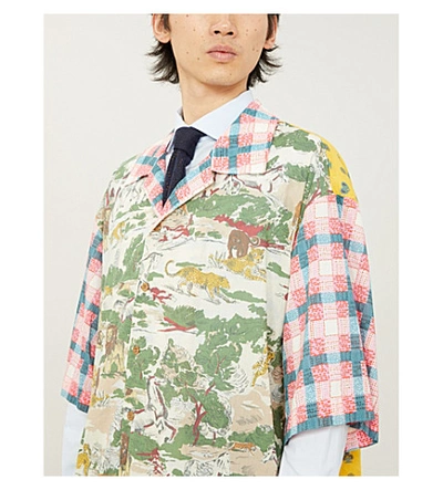 Shop Gucci Feline Delight Relaxed-fit Cotton Shirt In Multi