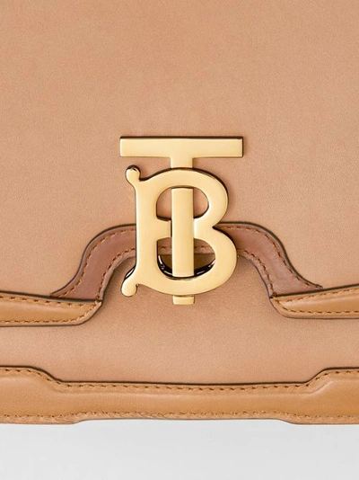 Shop Burberry Medium Appliqué Leather Tb Bag In Warm Camel