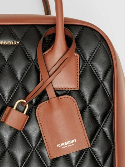 Shop Burberry Medium Quilted Lambsk In Black