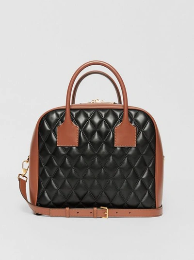 Shop Burberry Medium Quilted Lambsk In Black