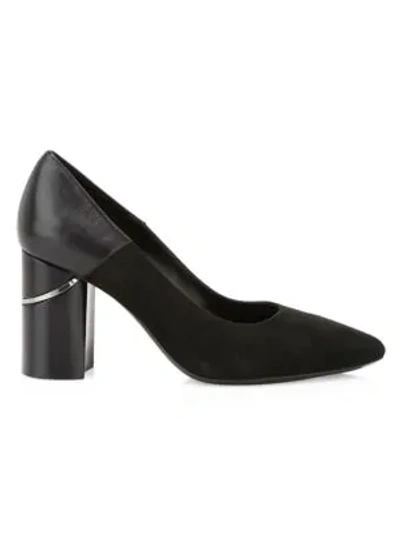 Shop Aquatalia Women's Phaedra Leather & Suede Pumps In Black