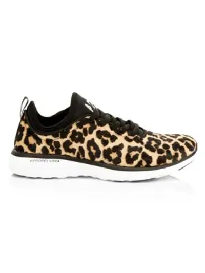 Shop Apl Athletic Propulsion Labs Women's Women's Techloom Pro Leopard-print Calf Hair Sneakers