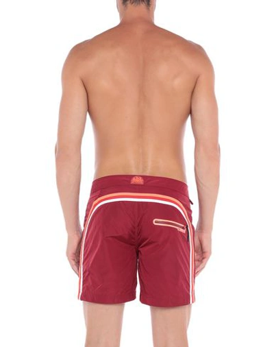 Shop Sundek Swim Shorts In Maroon