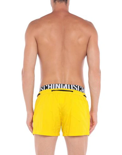 Shop Moschino Man Swim Trunks Yellow Size S Polyamide