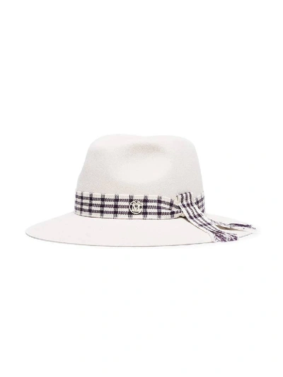 Shop Maison Michel Henrietta Check-ribbon Hat