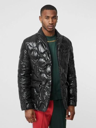 Shop Burberry Nylon Puffer Blazer In Black