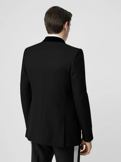 Shop Burberry English Fit Velvet Collar Wool Tailored Jacket In Black