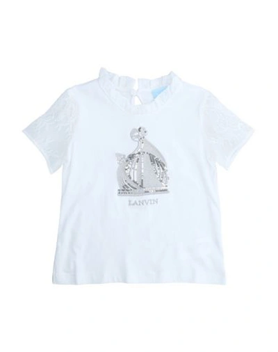 Shop Lanvin Toddler Girl T-shirt White Size 6 Cotton, Polyamide, Silk