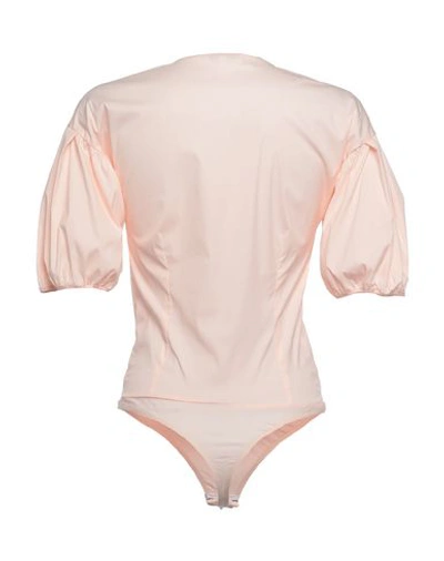 Shop Patrizia Pepe Woman Blouse Light Pink Size 10 Cotton, Polyamide, Elastane