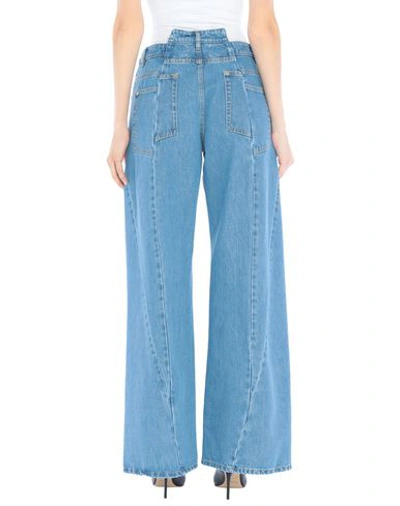 Maison Margiela High-waisted Cut-out Jeans With Wide Leg Silhouette In Blue