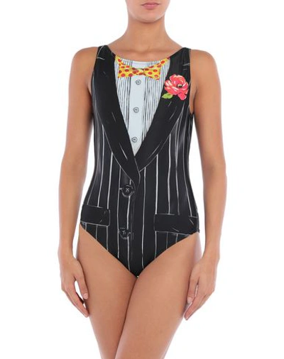 Shop Moschino One-piece Swimsuits In Black