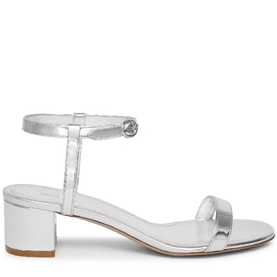 Shop Mansur Gavriel Lamb Ankle Strap Sandal In Silver