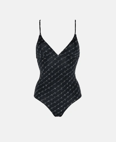 Shop Stella Mccartney Black Monogram Swimsuit