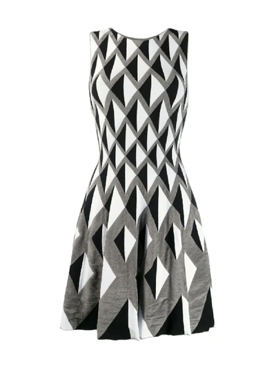 Shop Antonino Valenti Geometric Print Dress In Grey