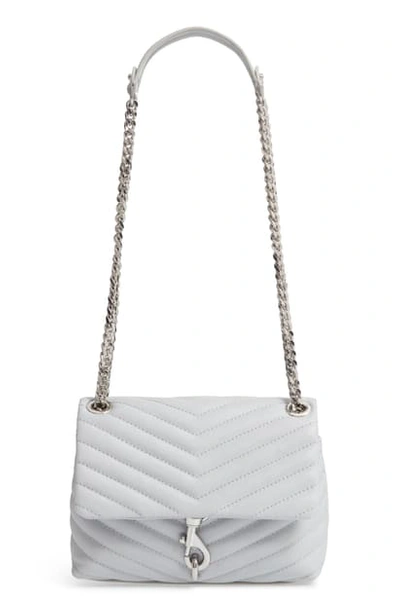 Shop Rebecca Minkoff Edie Quilted Leather Crossbody Bag - Grey In Ice Grey