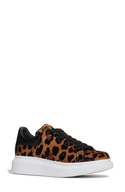Shop Alexander Mcqueen Genuine Calf Hair Platform Sneaker In Leopard