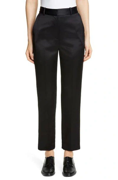 Shop Partow Sawyer Bonded Satin Trousers In Black