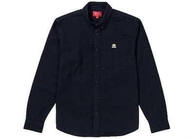 Pre-owned Supreme Flannel Oxford Shirt Black | ModeSens