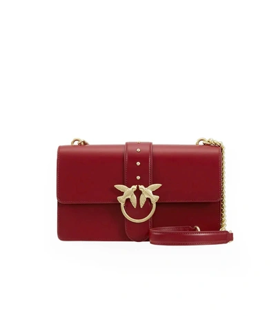 Shop Pinko Simply 12 Dark Red Love Bag In Red (red)