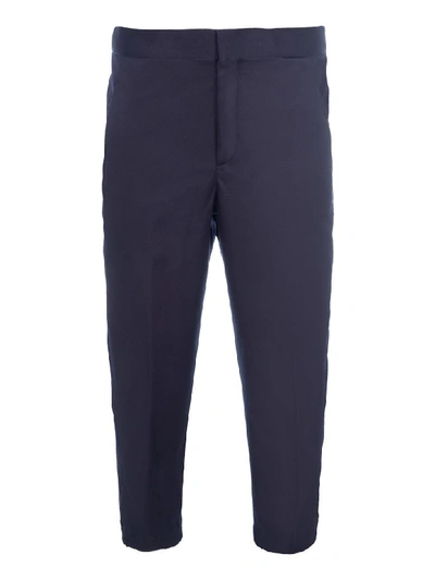 Shop Neil Barrett Cropped Trousers In Navy