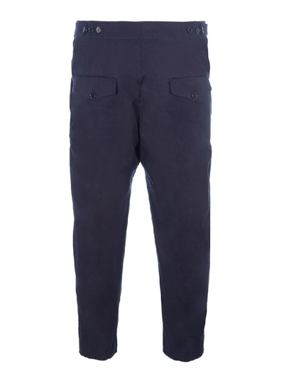 Shop Neil Barrett Cropped Trousers In Navy