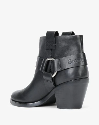 See By Chloé See By Chloe Women's Harness Mid-heel Booties In Black
