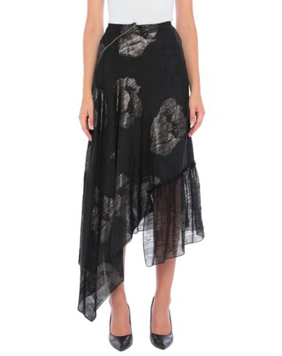 Shop Roland Mouret Woman Maxi Skirt Black Size 12 Silk, Acetate, Polyester