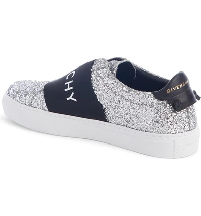 Shop Givenchy Logo Strap Slip-on Sneaker In Black/ Silver