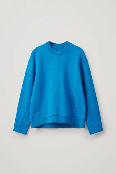 Shop Cos Panelled Recycled Cotton Sweatshirt In Turquoise