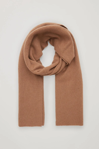 Shop Cos Cashmere Scarf In Beige