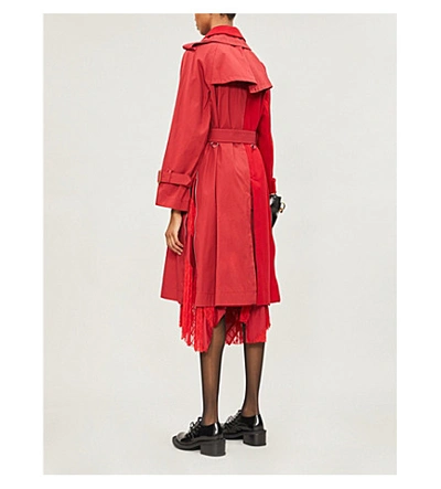 Shop Sacai Melton Wool And Cotton Jacket In Red Red