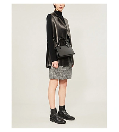 Shop Max Mara Rosita Marled Wool-blend Bouclé Skirt In Black