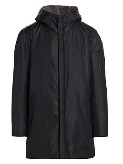 Shop Saks Fifth Avenue Collection Eco Faux Fur-lined Parka In Black