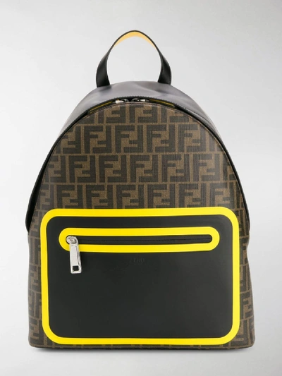 Shop Fendi Large Ff Motif Backpack In Black
