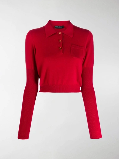 Shop Dolce & Gabbana Cropped Jumper In Red