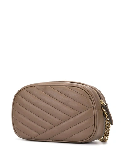 Shop Tory Burch Kira Chevron Camera Bag In Classic Taupe