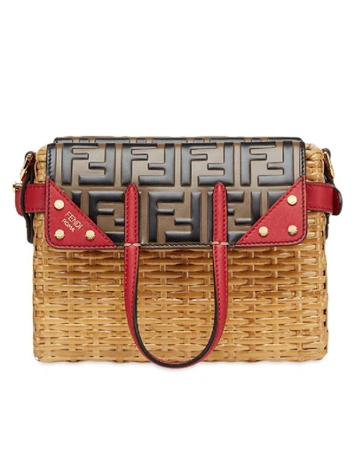 Shop Fendi Small Flip Handbag Red In Neutral