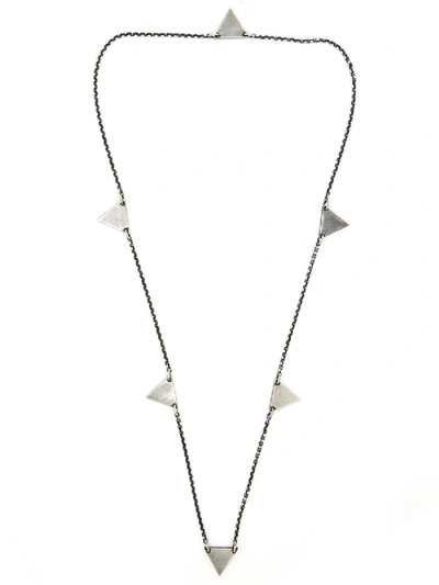 Shop M Cohen Geo Multi Triangle Necklace In Silver