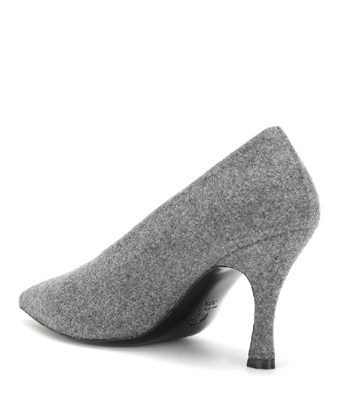 Shop Dries Van Noten Felt Pumps In Grey