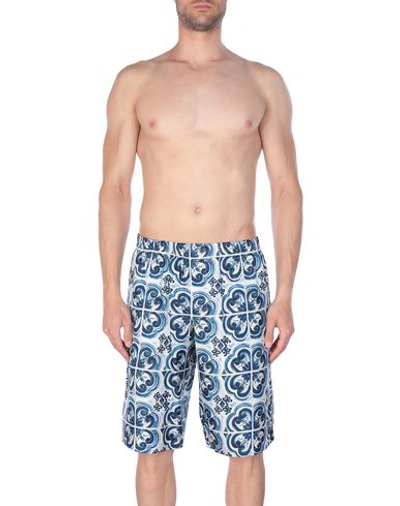 Shop Dolce & Gabbana Beach Shorts And Pants In Blue