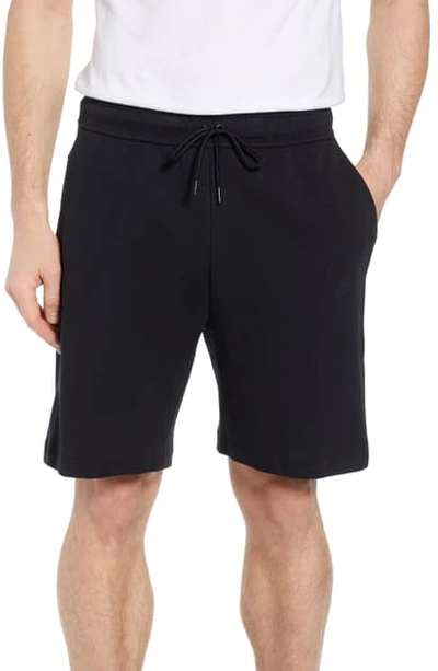 Shop Nike Tech Fleece Shorts In Black/ Black