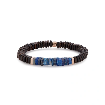 Shop Tateossian Legno Rose Gold-plated Beaded Bracelet In Brown