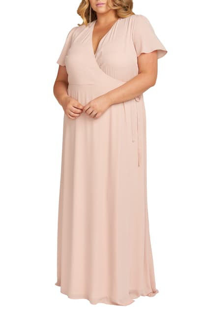 noelle flutter sleeve wrap dress