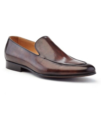 Shop Ike Behar Men's Hand Made Loafer Men's Shoes In Brown
