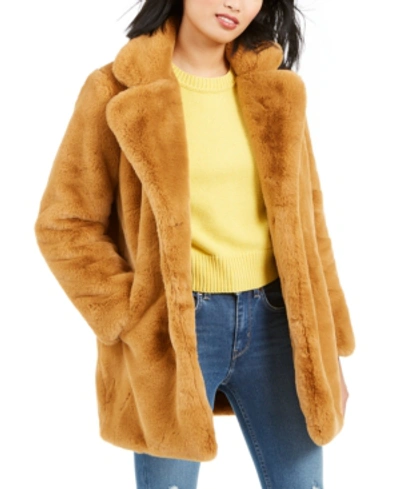 Shop Apparis Eloise Faux-fur Coat, Created For Macy's In Chestnut
