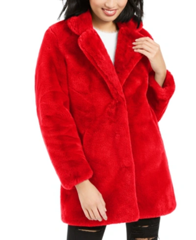 Shop Apparis Eloise Faux-fur Coat, Created For Macy's In Scarlet