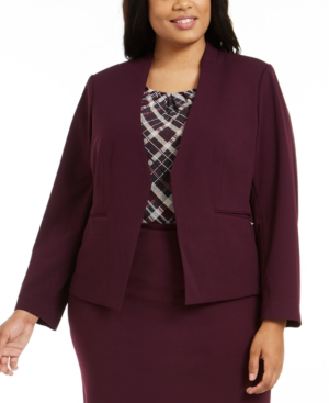 calvin klein collarless blazer