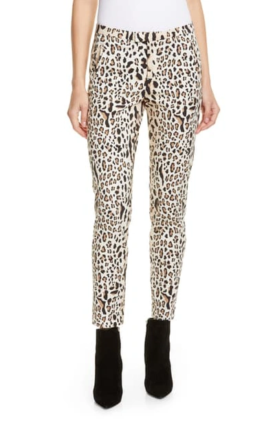 Shop Atm Anthony Thomas Melillo Leopard Print Slim Pants In Camel/ Black Combo