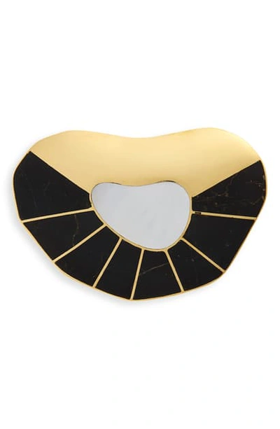 Shop Monica Sordo Puinare Brooch In Mother Of Pearl/ Black Onyx