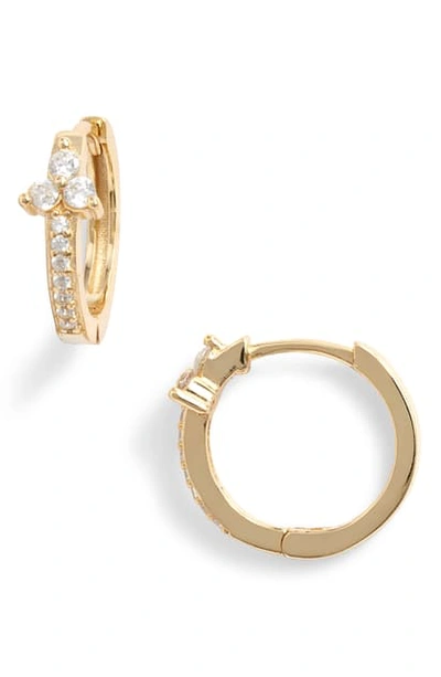 Shop Argento Vivo Clustered Cubic Zirconia Plated Sterling Silver Hoop Earrings In Gold